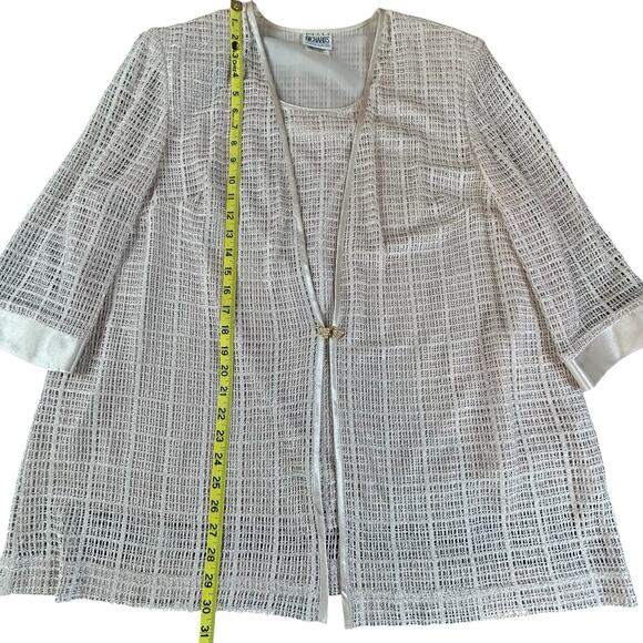 R&M Richards Evening Top Sze 22 WP Shimmery Cream Sheer Lined Classic Eventwear - Picture 13 of 13